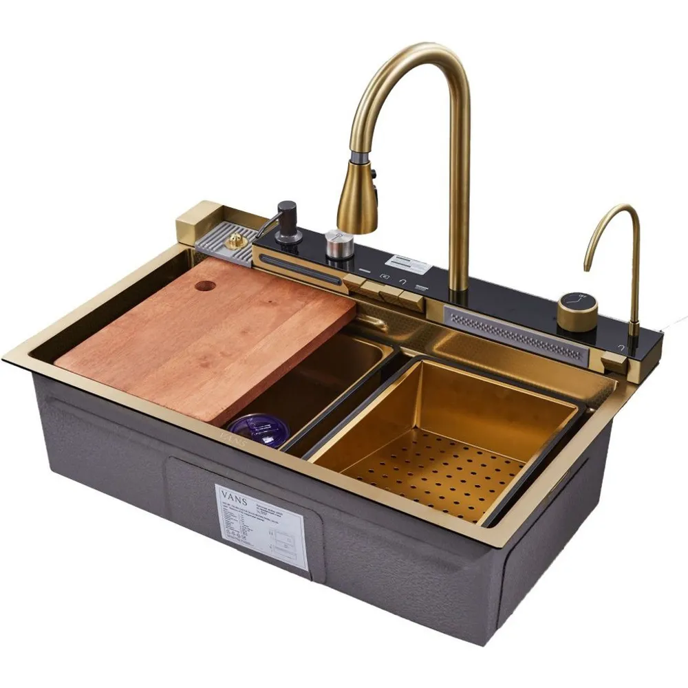 Oshxona moykasi SMARTECH 75x46 Pianino-JY, oltin