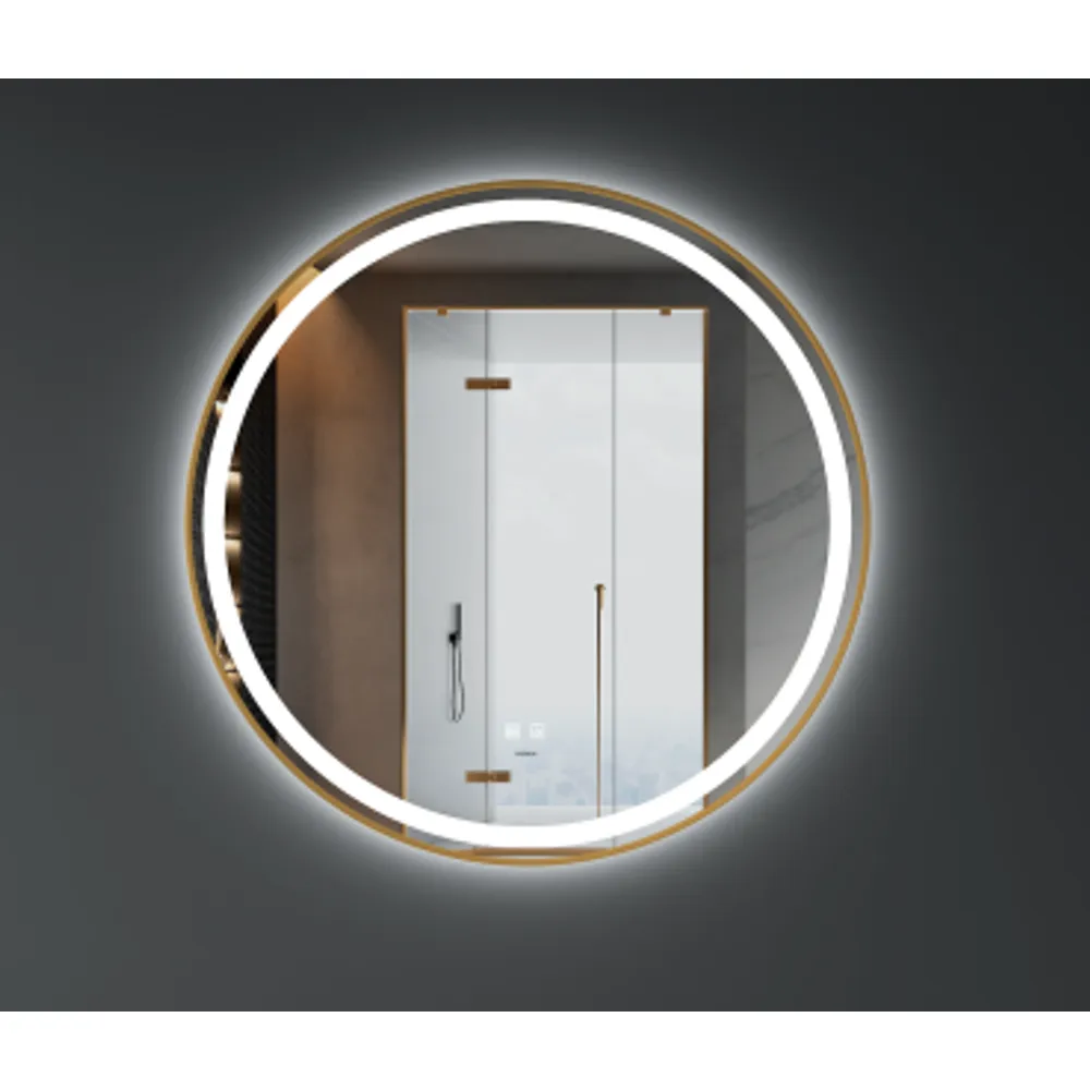 LED-зеркало MUBAN 80x80 1142JS, сенсорный, золото