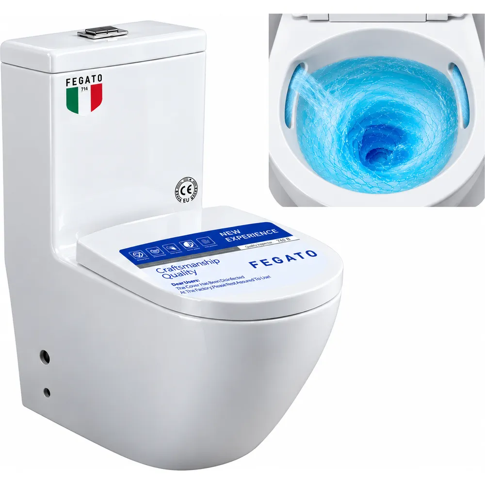 Monoblok unitaz FEGATO 714, tornado yuvish, 2 qismli